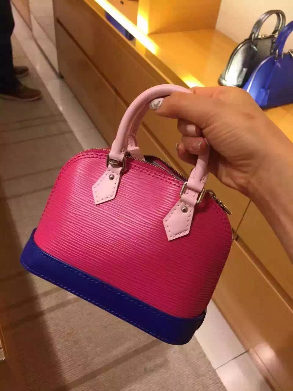 Authentic Louis Vuitton Epi Nano Alma Bag M51077 Hot Pink